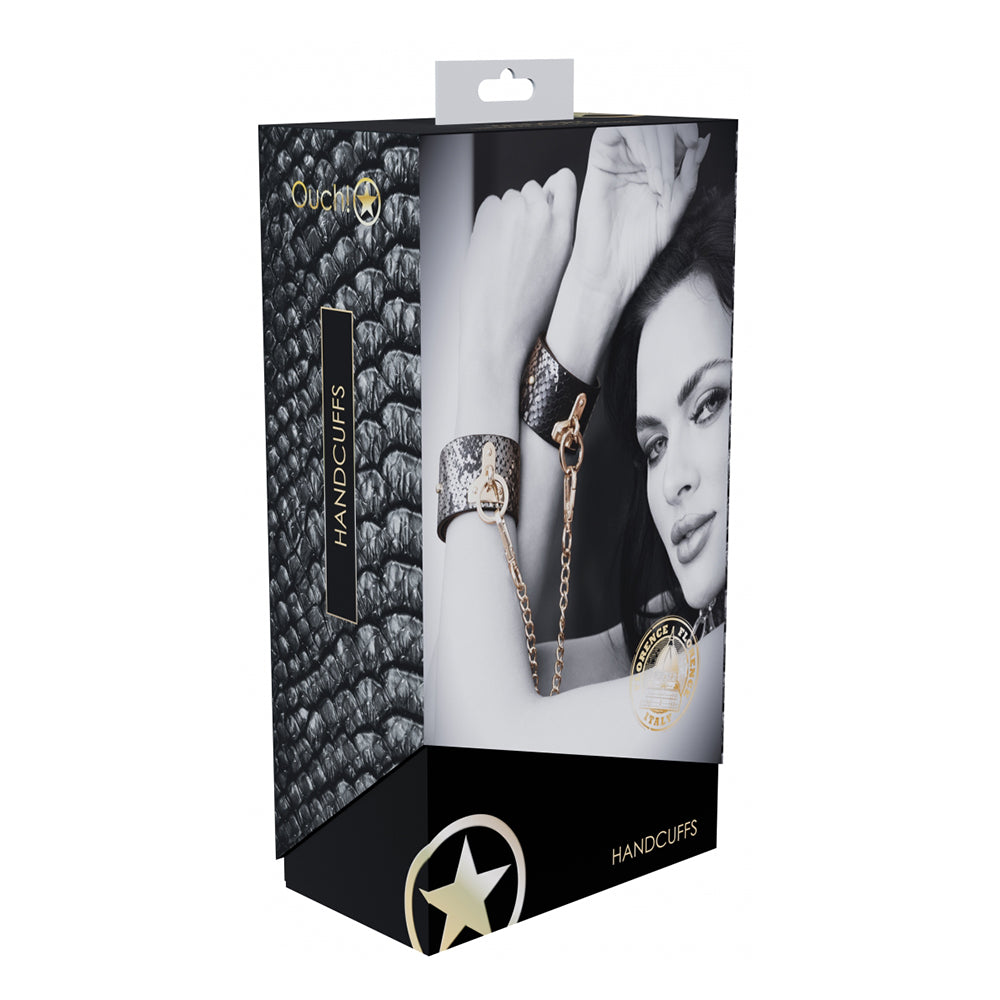 Shots - Ouch! International Florence Collection Handcuffs Black - Bondage & Fetish Toys - Leather