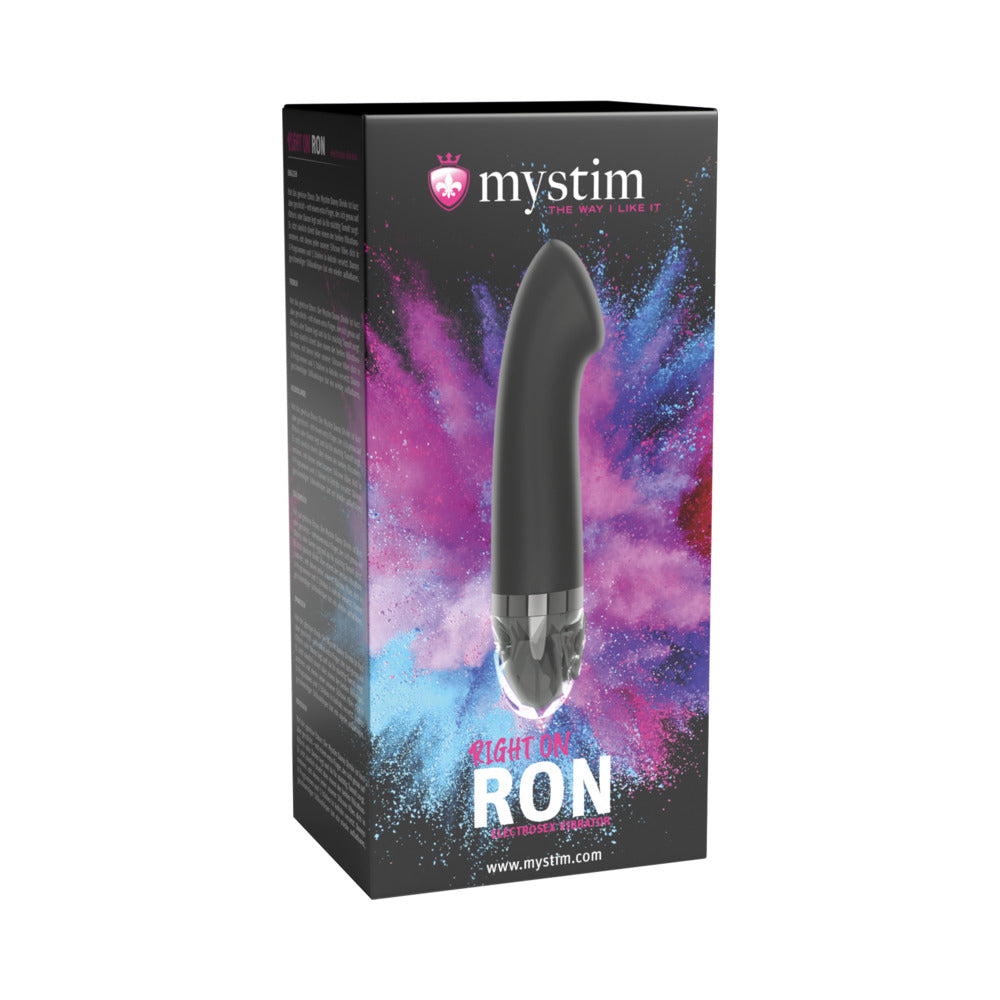 Mystim - Mystim Right on Ron E-Stim Vibrator Black - Bondage & Fetish Toys - Silicone