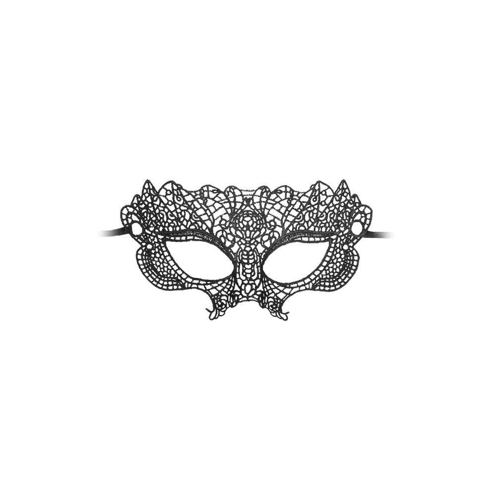 Shots - Ouch! Black & White Princess Lace Eye Mask Black - General - Polyester