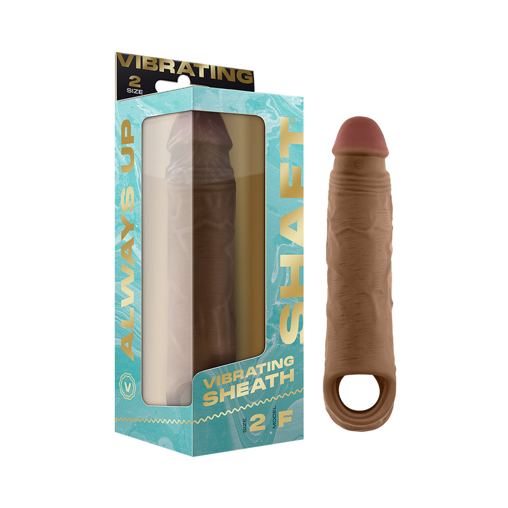 Shaft - Shaft Vibrating Model F: Sheath Size 2 Oak - Penis Extension & Sleeves - Silicone