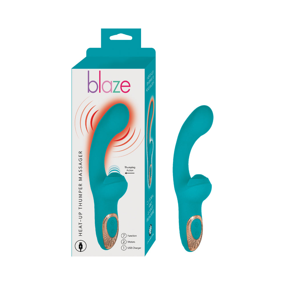 Nasstoys - Blaze Heat-Up Thumper Massager Aqua - Vibrators - Silicone