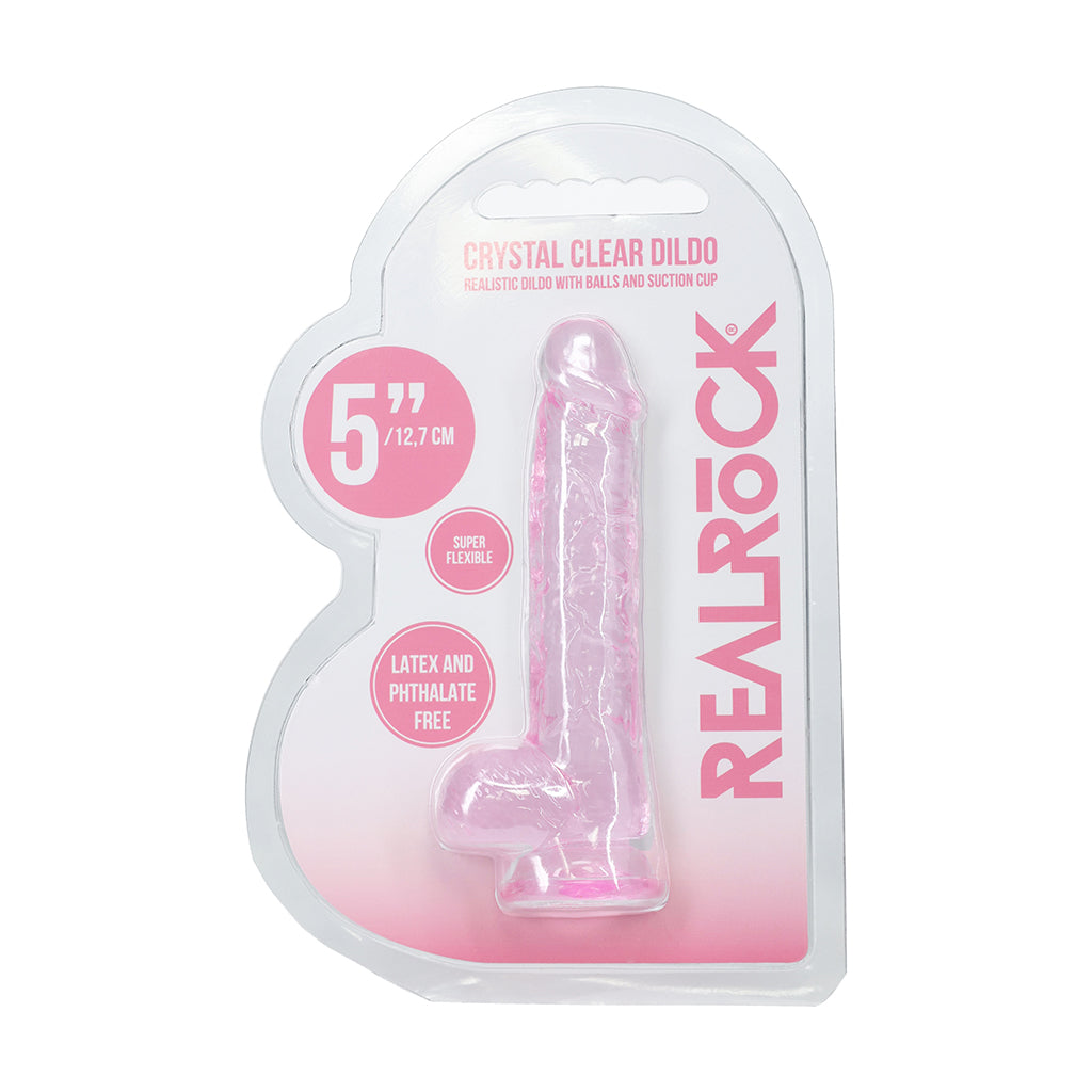 Shots - RealRock Realistic 5 in. Dildo with Balls Pink - Dildos