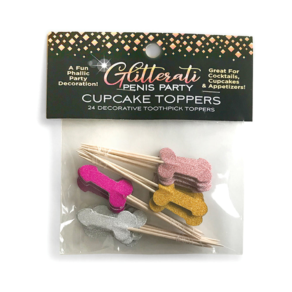 Little Genie - Glitterati Penis Party Cupcake Topper Toothpicks 24-Pack - Novelties & Games