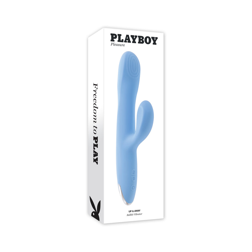 Playboy - Playboy Up & Away Rechargeable Silicone Rabbit Vibrator Blue - Vibrators - Silicone
