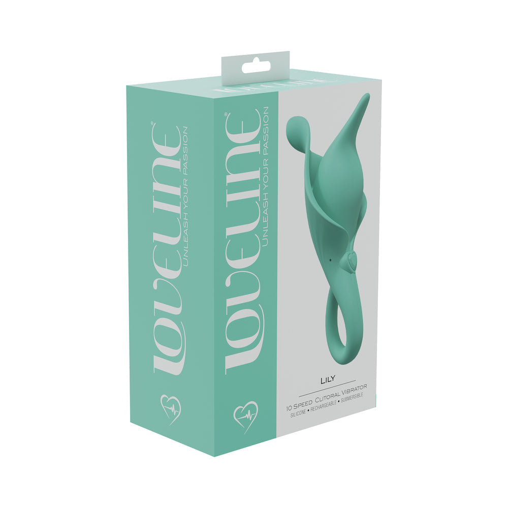 Shots - LoveLine Lily 10 Speed Clitoral Vibe Sealed Silicone Rechargeable Submersible Green - Vibrators - Silicone