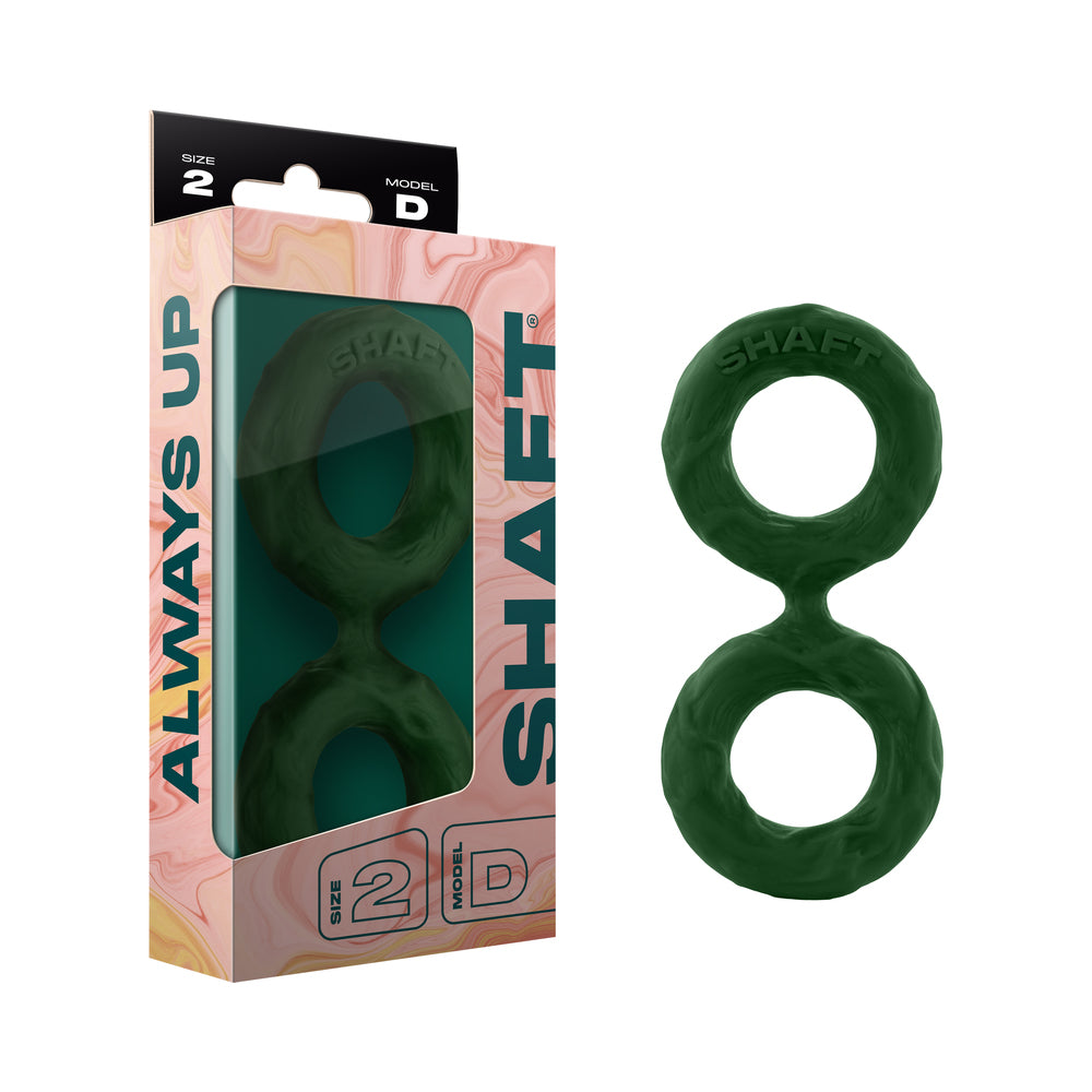 Shaft - Shaft Model D: Double C-Ring Green Size 2 - Cockrings - Silicone