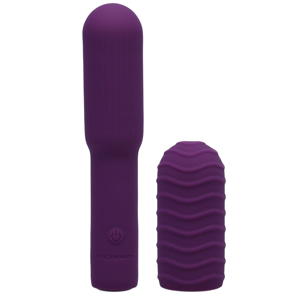 Doc Johnson - Pocket Rocket Elite Rechargeable Bullet With Removable Sleeve Purple - Vibrators - Silicone