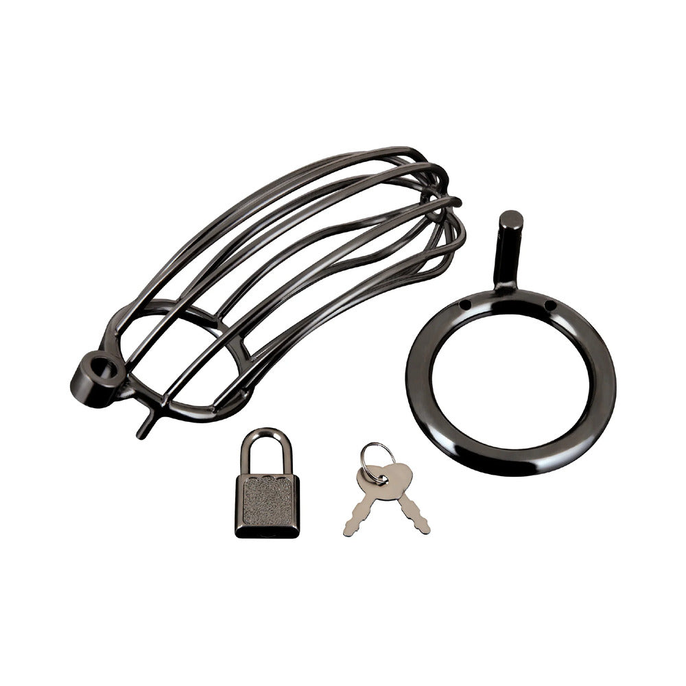 Electric Eel - Blue Line Prisoner Cock Cage Black - General - Metal