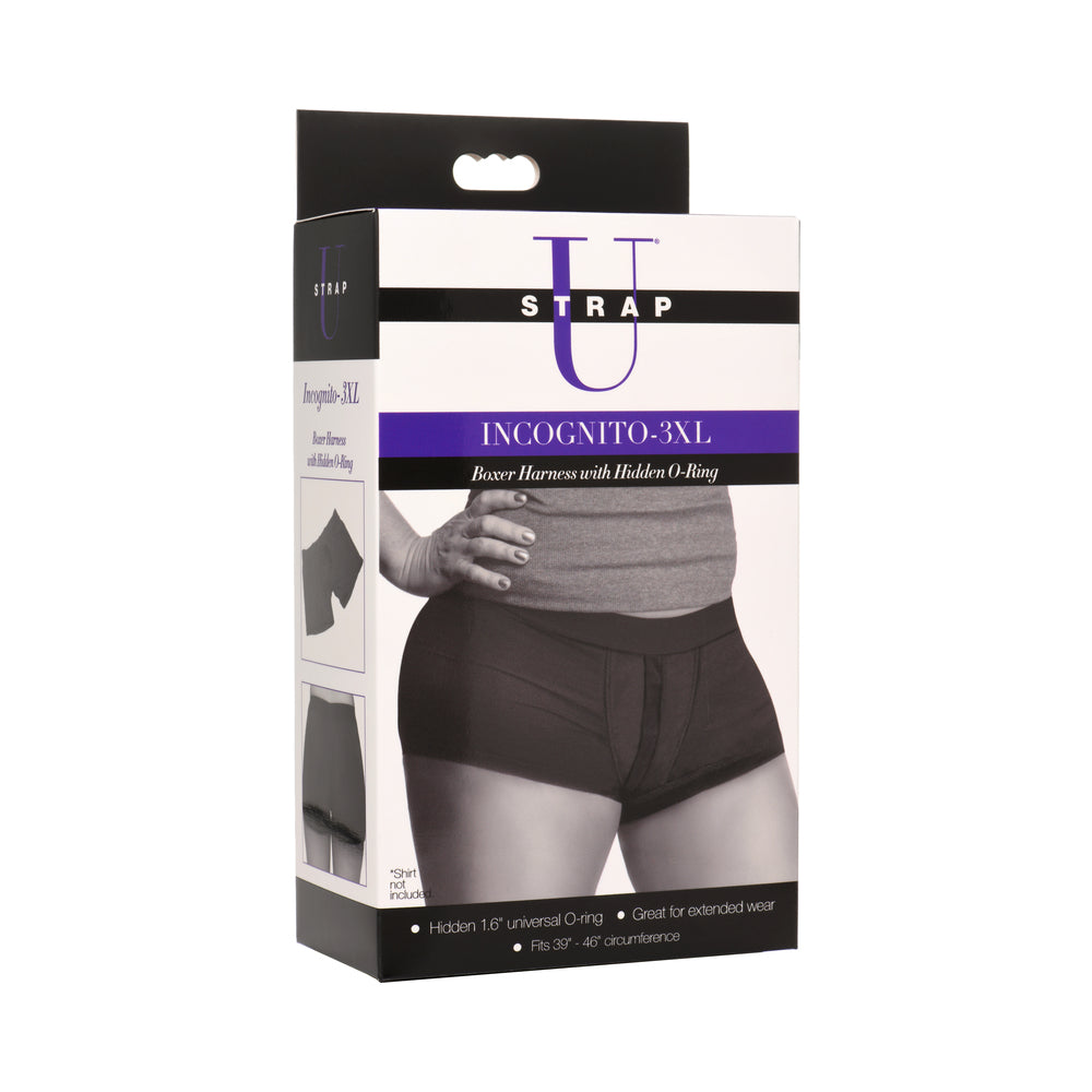 XR Brands - Strap U Incognito Boxer Harness with Hidden O-Ring 3XL - Harnesses & Strap-Ons - Cotton