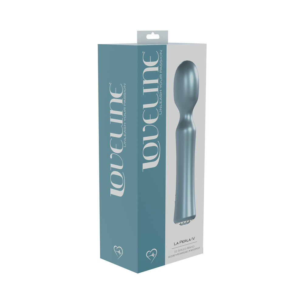 Shots - LoveLine La Perla IV Rechargeable Silicone Wand Blue - Vibrators - Silicone