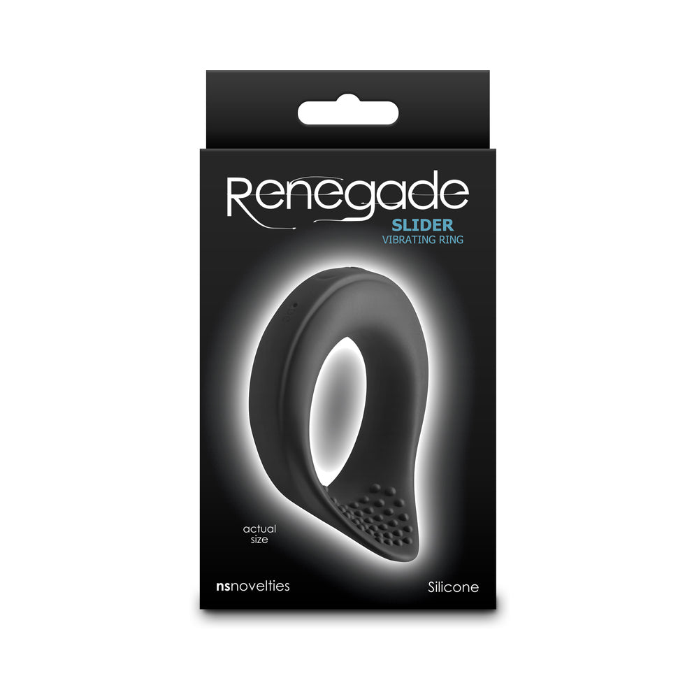 NS Novelties - Renegade Slider Vibrating Cock Ring Black - Vibrators - Silicone