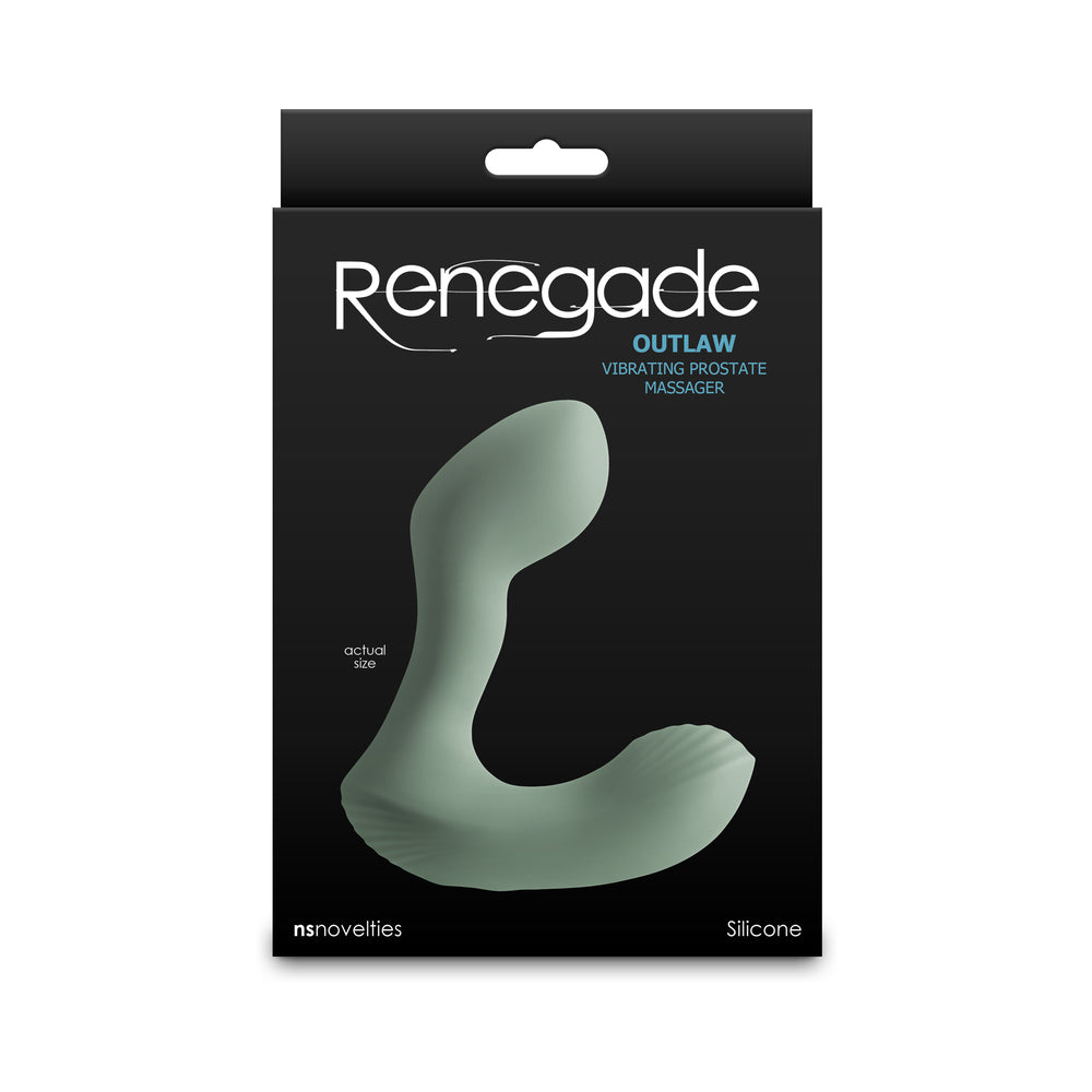 NS Novelties - Renegade Outlaw Rechargeable Vibrating Prostate Massager Sage - Anal Toys & Stimulators - Silicone