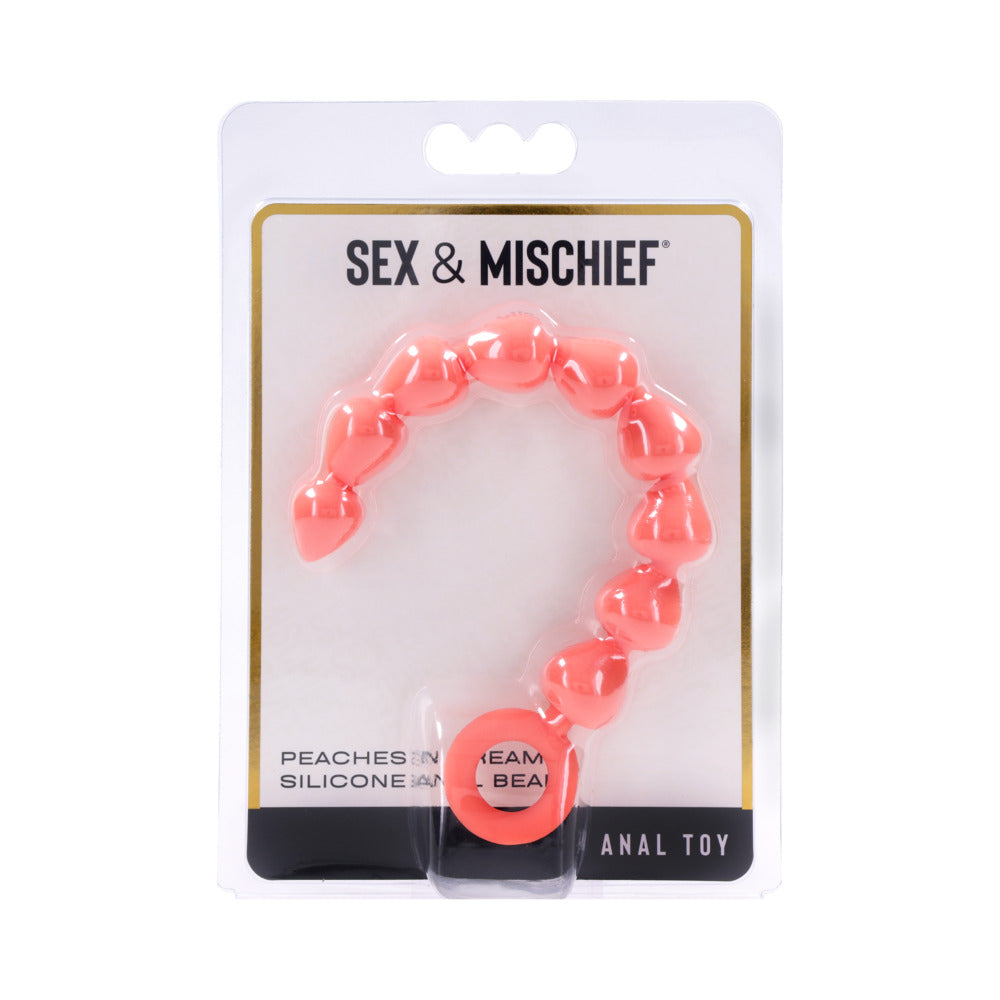 Sportsheets - Sportsheets Sex & Mischief Peaches ''n CreaMe Silicone Anal Beads - Anal Toys & Stimulators