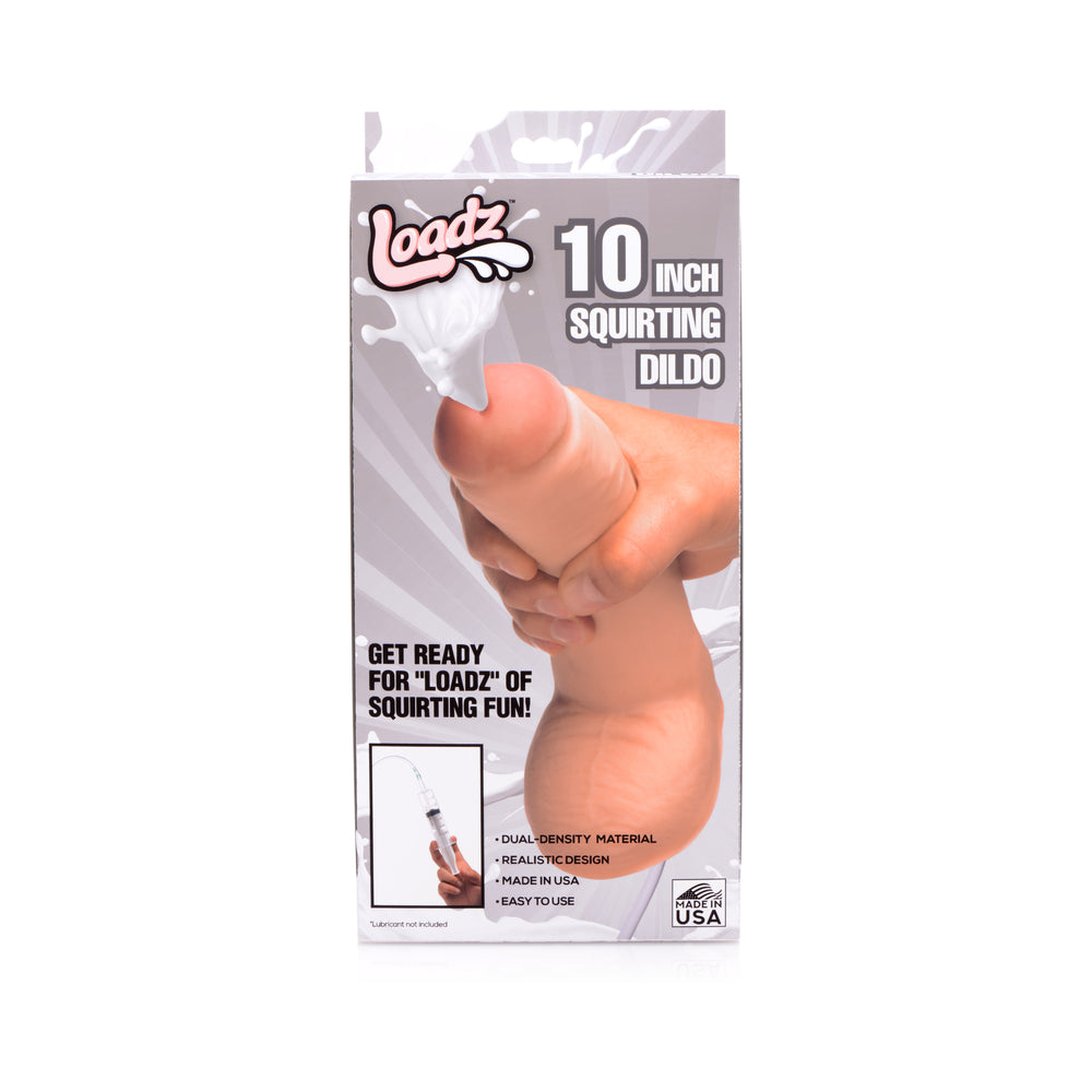 XR Brands - Loadz 10 in. Dual Density Squirt Cock - Dildos - TPE/TPR/Elastomers