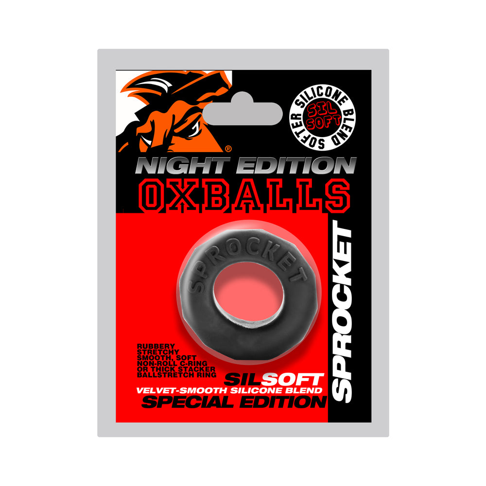 Oxballs - Oxballs Sprocket Comfort No-Roll Cockring Special Edition Night - Cockrings - Silicone