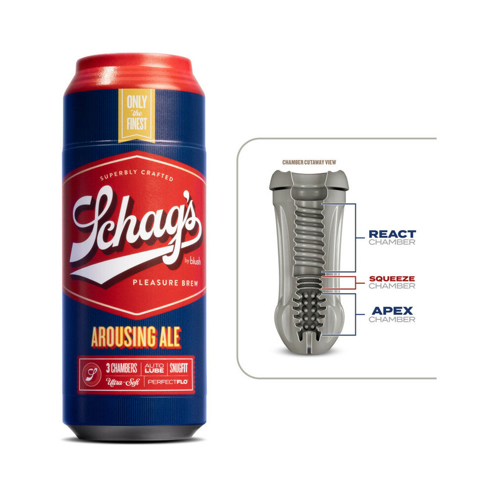 Blush - Schag''s Arousing Ale Self-Lubricating Stroker Frosted - Masturbation Aids for Males - TPE/TPR/Elastomers