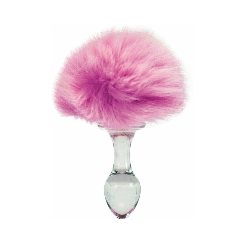 Crystal Delights - Crystal Delights Magnetic Bunny Tail Plug Pink - Anal Toys & Stimulators - Glass
