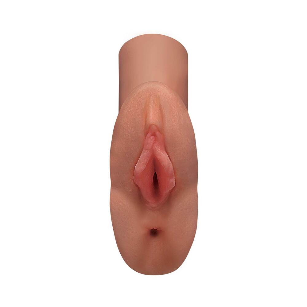 PDX Brands - PDX Plus Perfect Pussy Double Stroker Tan - Masturbation Aids for Males - TPE/TPR/Elastomers
