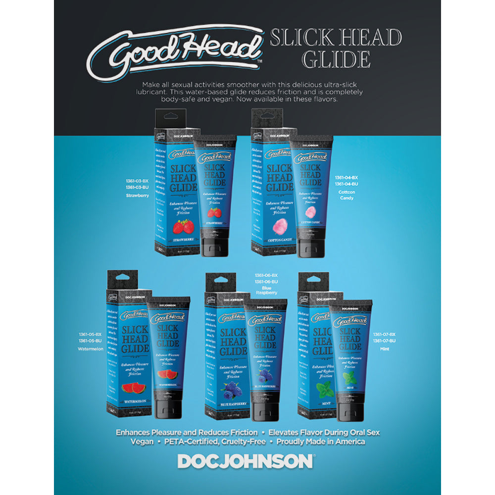 Doc Johnson - GoodHead Slick Head Glide Blue Raspberry 4 oz. Bulk - Lubricants, Creams & Glides - Liquid