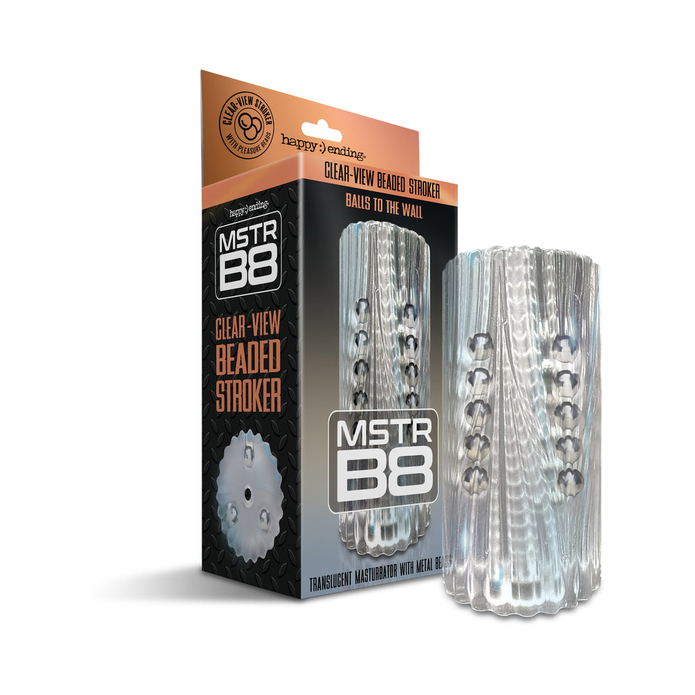 Global Novelties - MSTR B8 Clear-View Beaded Stroker Balls to the Wall - Masturbation Aids for Males