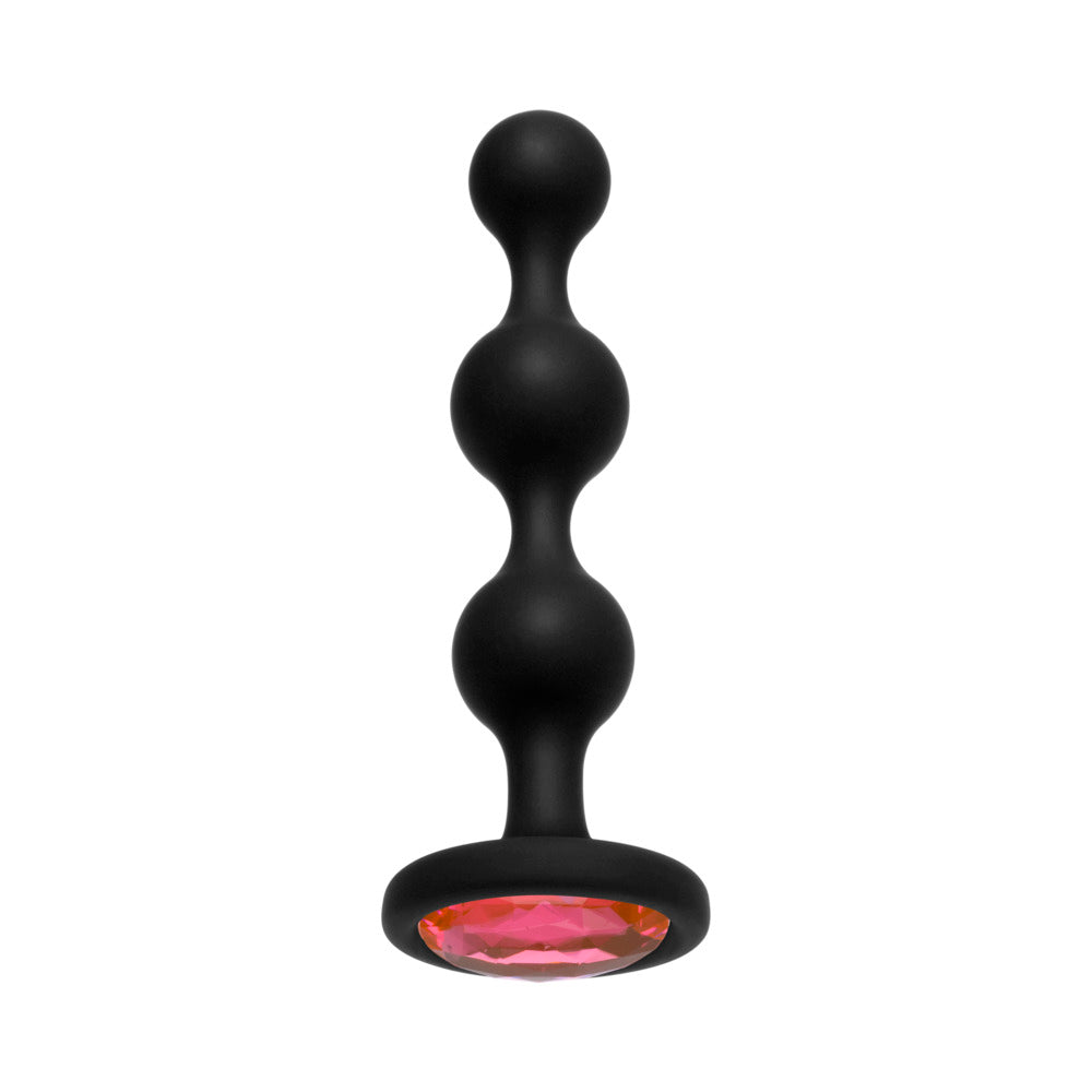 Doc Johnson - Booty Bling Jeweled Wearable Silicone Beads Pink - Anal Toys & Stimulators - Silicone