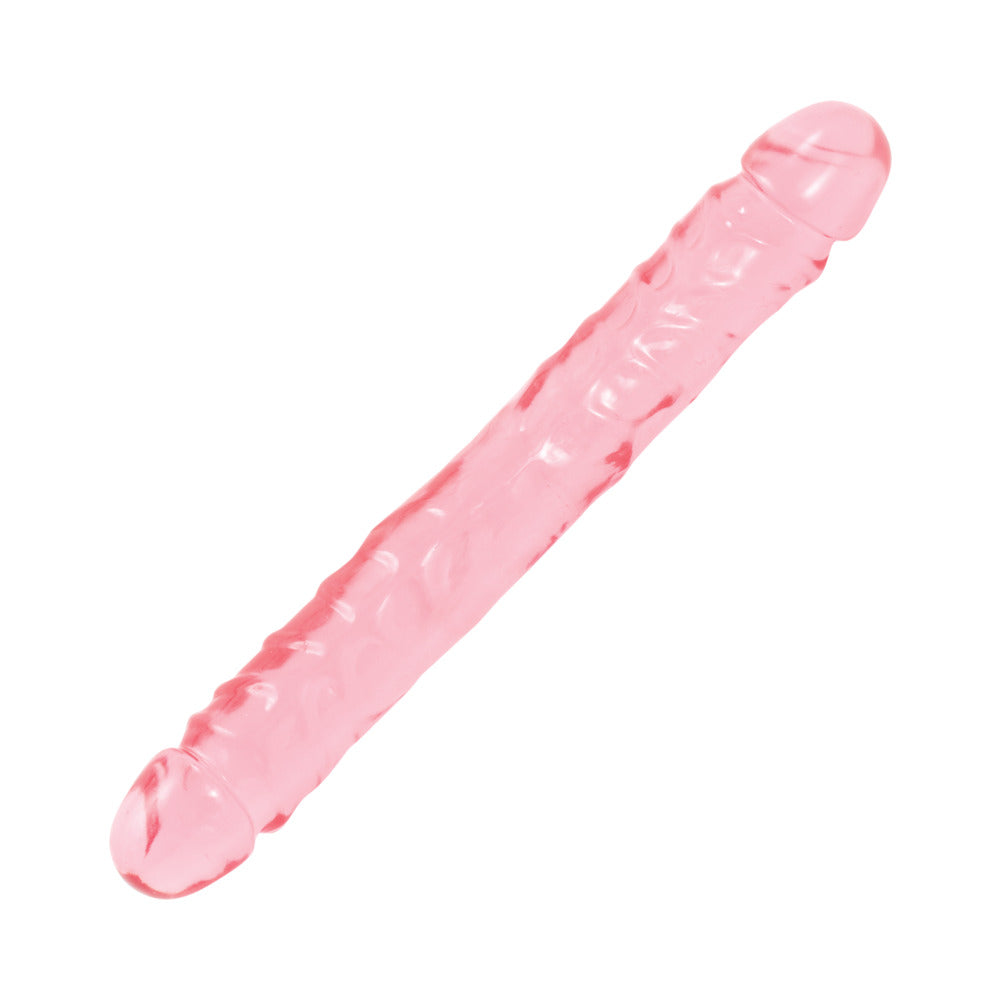 Doc Johnson - Crystal Jellies - Double Dong Jr. Pink 12in - Dildos - PVC