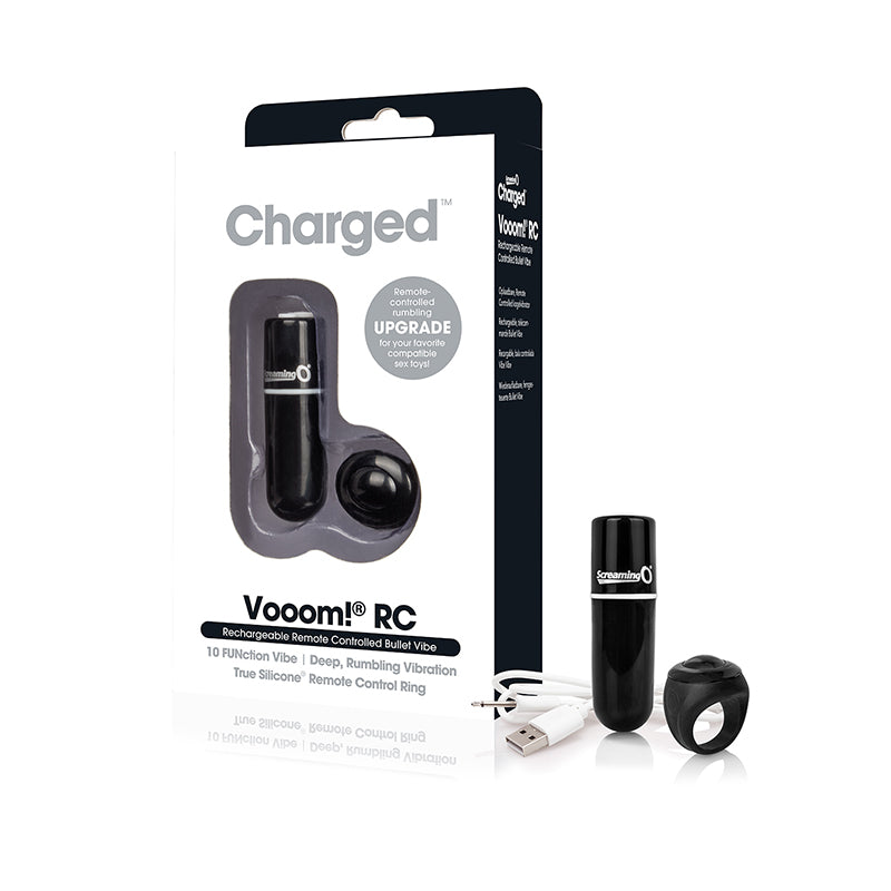 Screaming O - Screaming O Charged Vooom Remote Control Bullet - Black - Vibrators - Silicone
