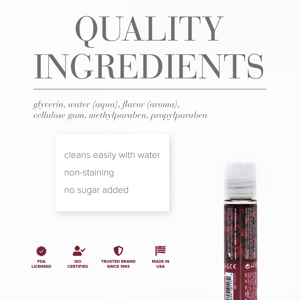 System JO - JO H2O Raspberry Sorbet Flavored Water-Based Lubricant 1 oz. - Lubricants, Creams & Glides - Liquid