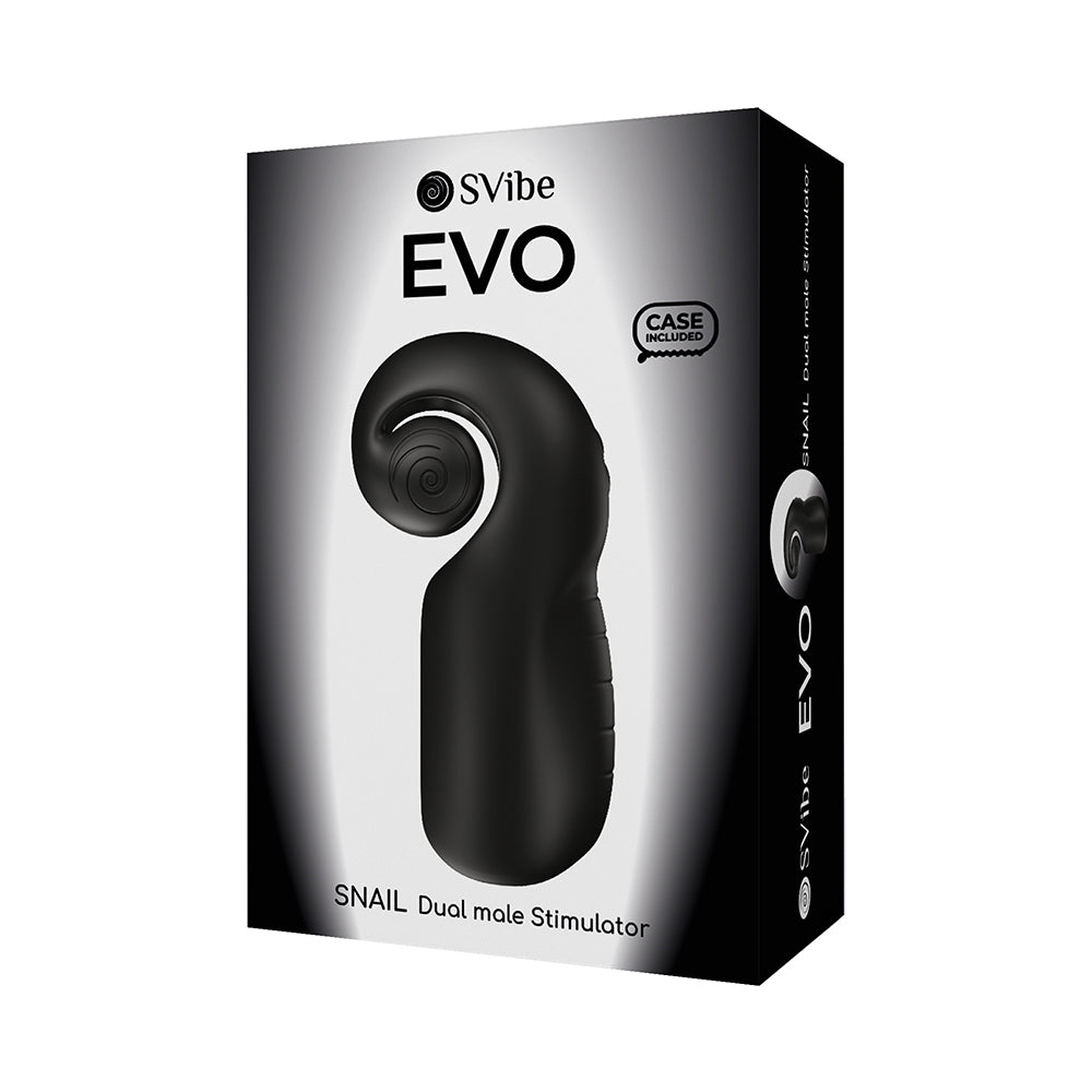 SVibe - SVibe Snail Evo Rechargeable Masturbator Black - Masturbation Aids for Males - Silicone
