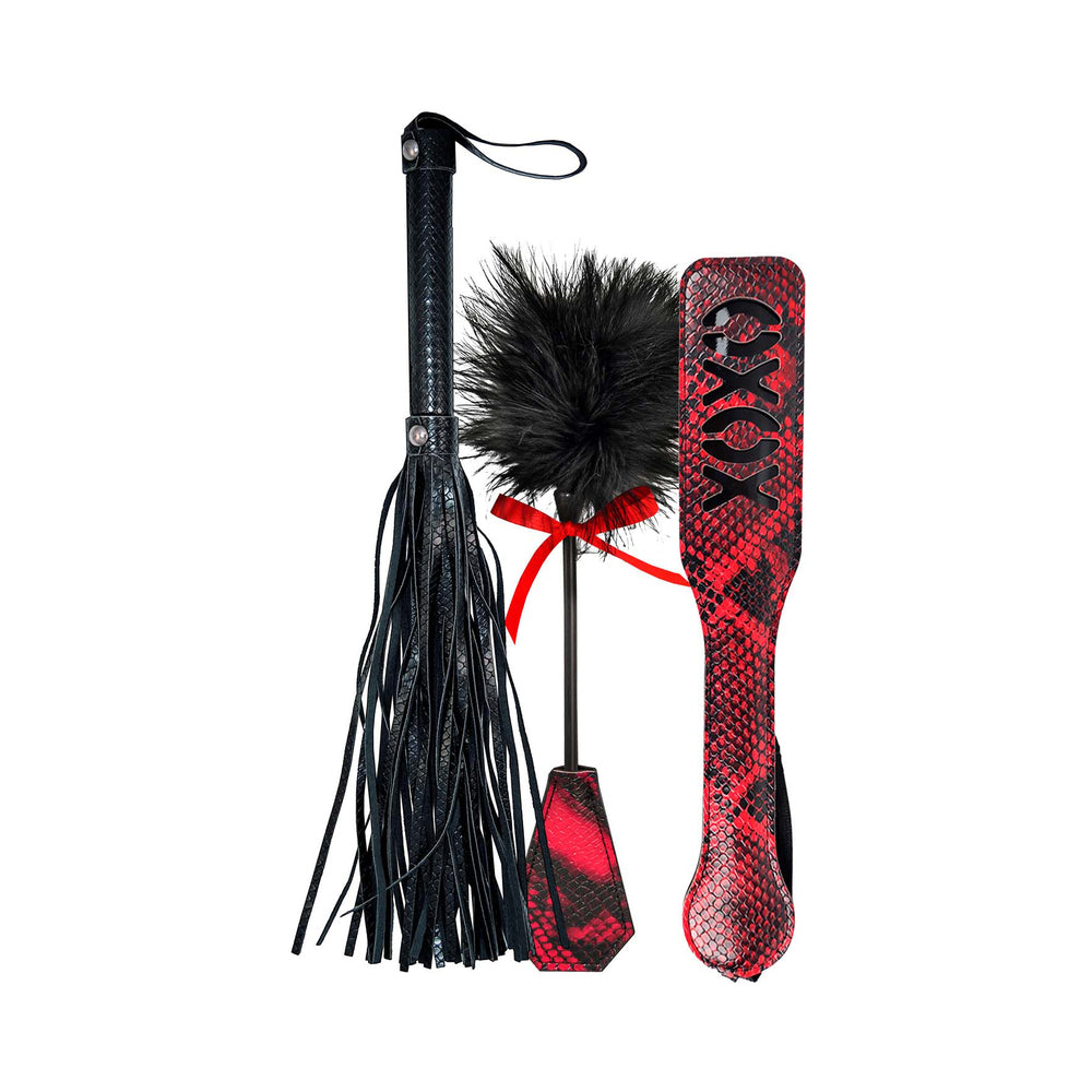 Nasstoys - Nasstoys Lovers Kits Whip, Spank & Tickle 3-Piece Set - Bondage & Fetish Toys - Faux Leather/Vegan Leather