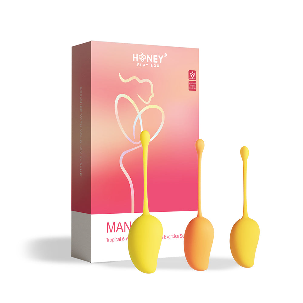 Honey Play Box - Honey Play Box Mango Tropical Weighted Kegel Ball 6-Piece Exercise Set Assorted Color - Sexual Wellness - Silicone