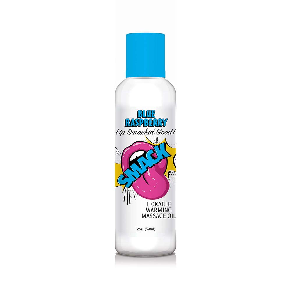 Little Genie - Smack Lickable Massage Oil Blue Raspberry 2 oz. - Lubricants, Creams & Glides - Liquid