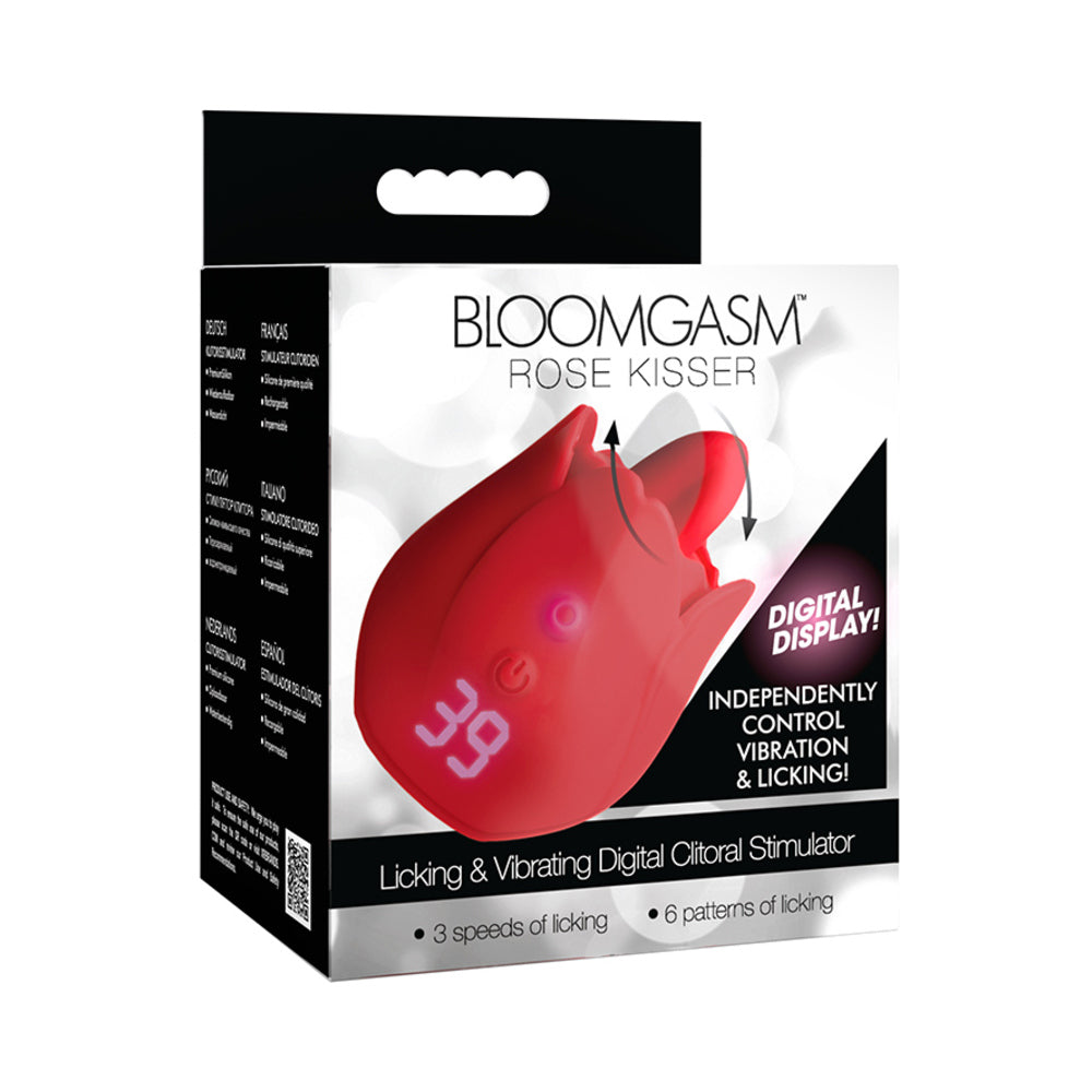 XR Brands - Bloomgasm Rose Kisser Licking & Vibrating Digital Clitoral Stimulator - Vibrators - Silicone