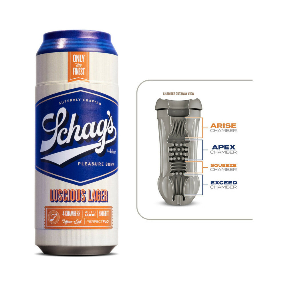 Blush - Schag''s Luscious Lager Self-Lubricating Stroker Frosted - Masturbation Aids for Males - TPE/TPR/Elastomers