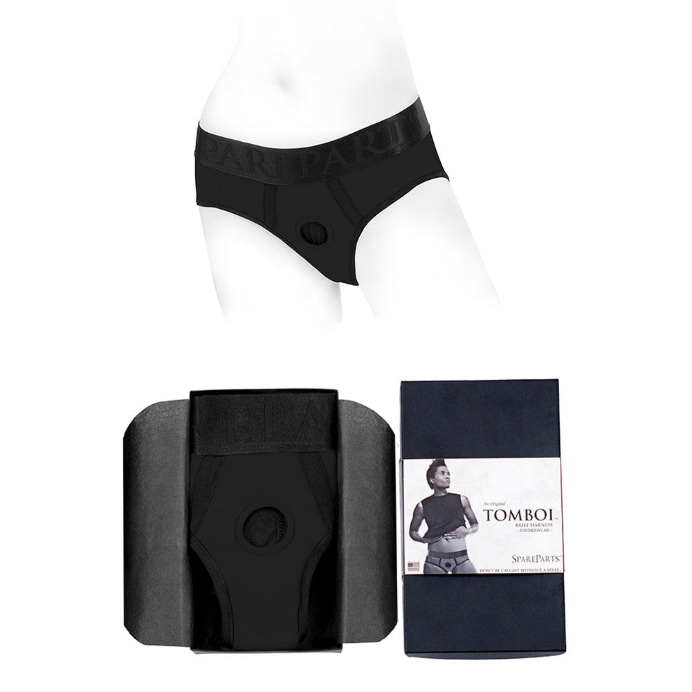 SpareParts - SpareParts Tomboi Nylon Briefs Harness Black Size M - Harnesses & Strap-Ons - Nylon