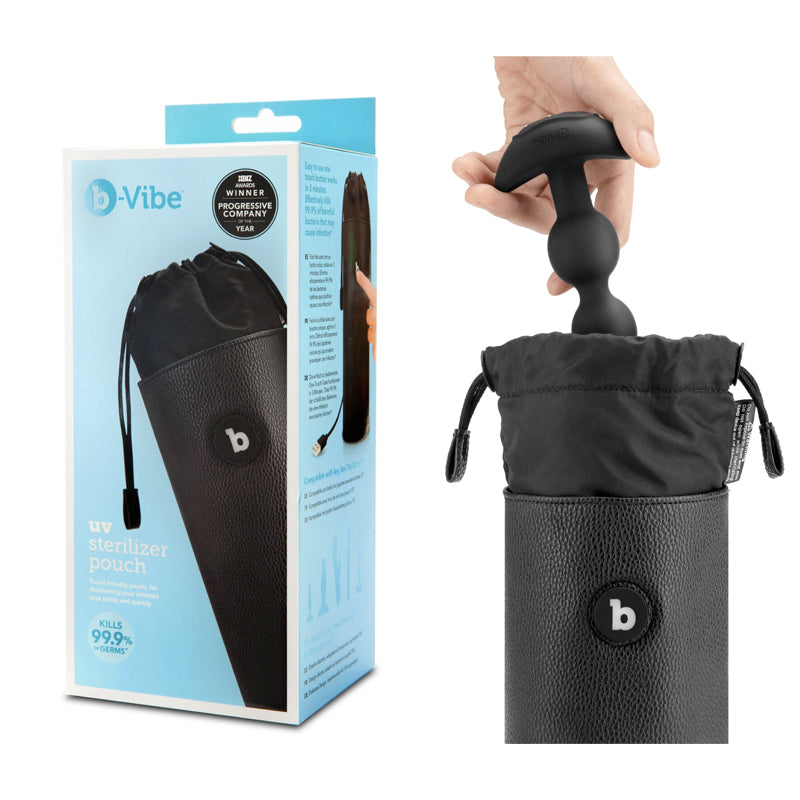b-Vibe - b-vibe UV Sterlizer Pouch Black - General - Faux Leather/Vegan Leather
