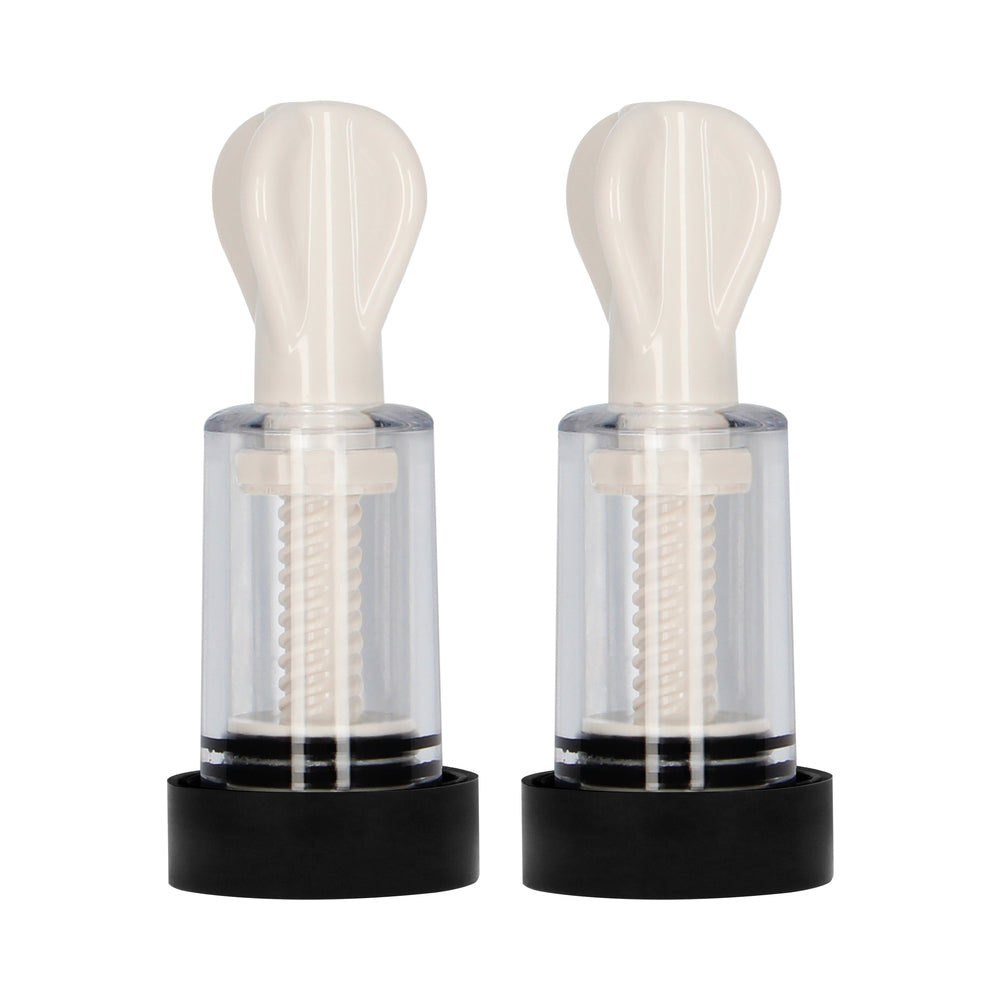 Shots - ElectroShock Remote-Controlled E-Stimulation Nipple Suckers White - Bondage & Fetish Toys - ABS