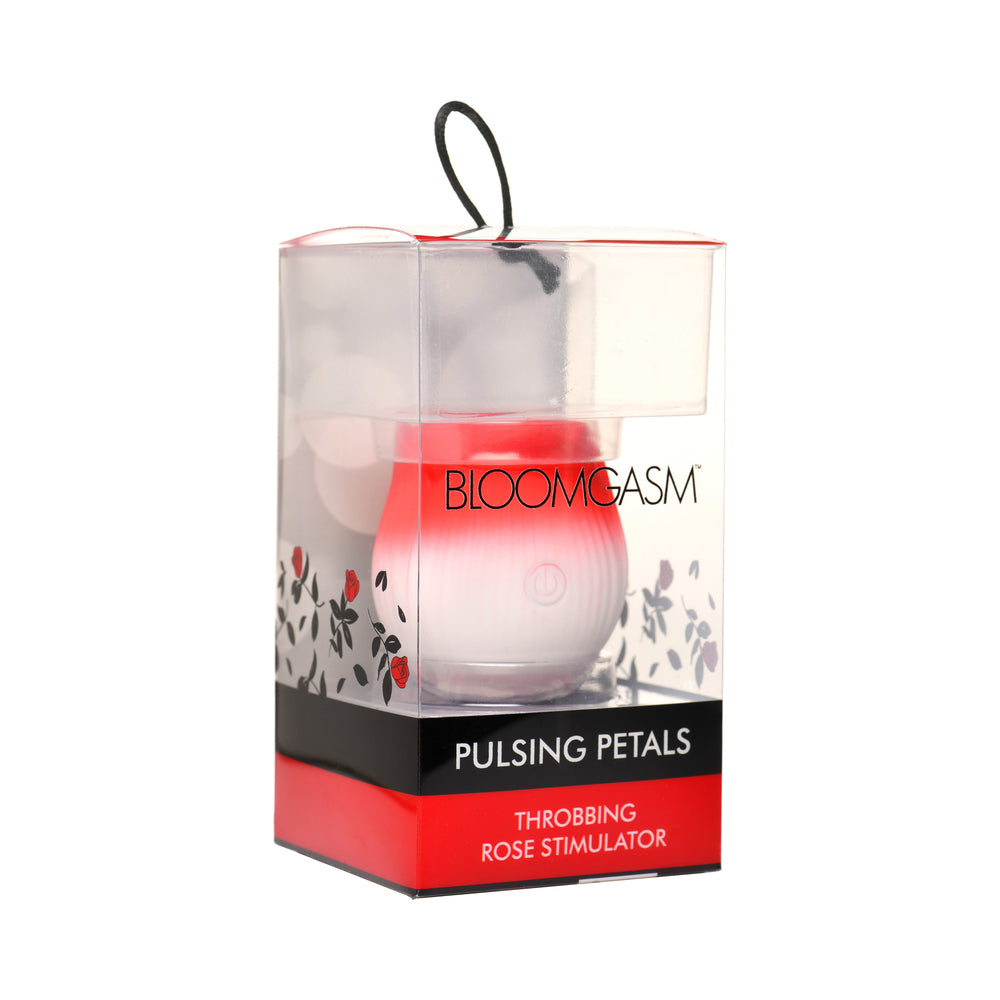 XR Brands - Bloomgasm Pulsing Petals Throbbing Rose Stimulator Red - Vibrators - Silicone