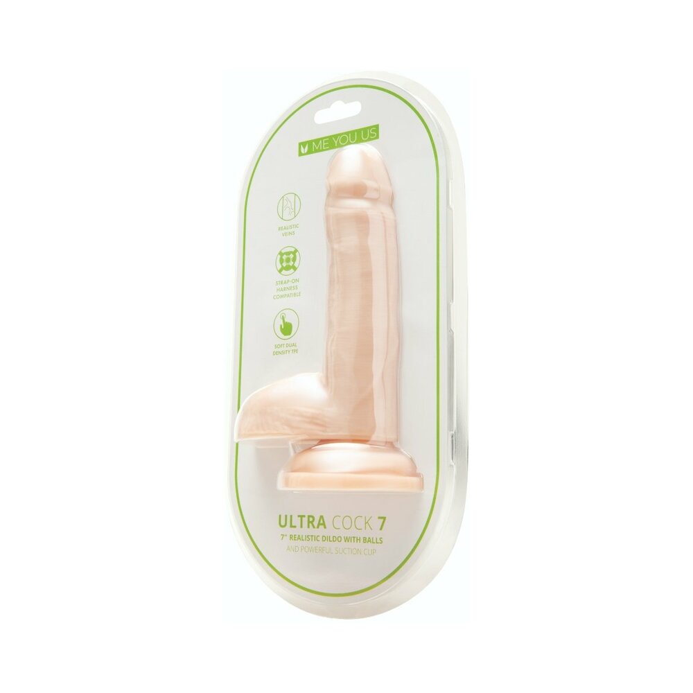 Me You Us - Me You Us Ultra Cock 7 in. Realistic Dual Density Dildo with Balls Vanilla - Dildos - TPE/TPR/Elastomers