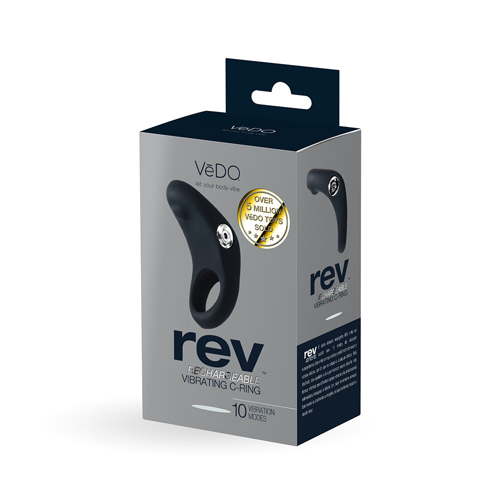 VeDO - VeDO Rev Rechargeable Vibrating C-Ring Black - Vibrators - Silicone