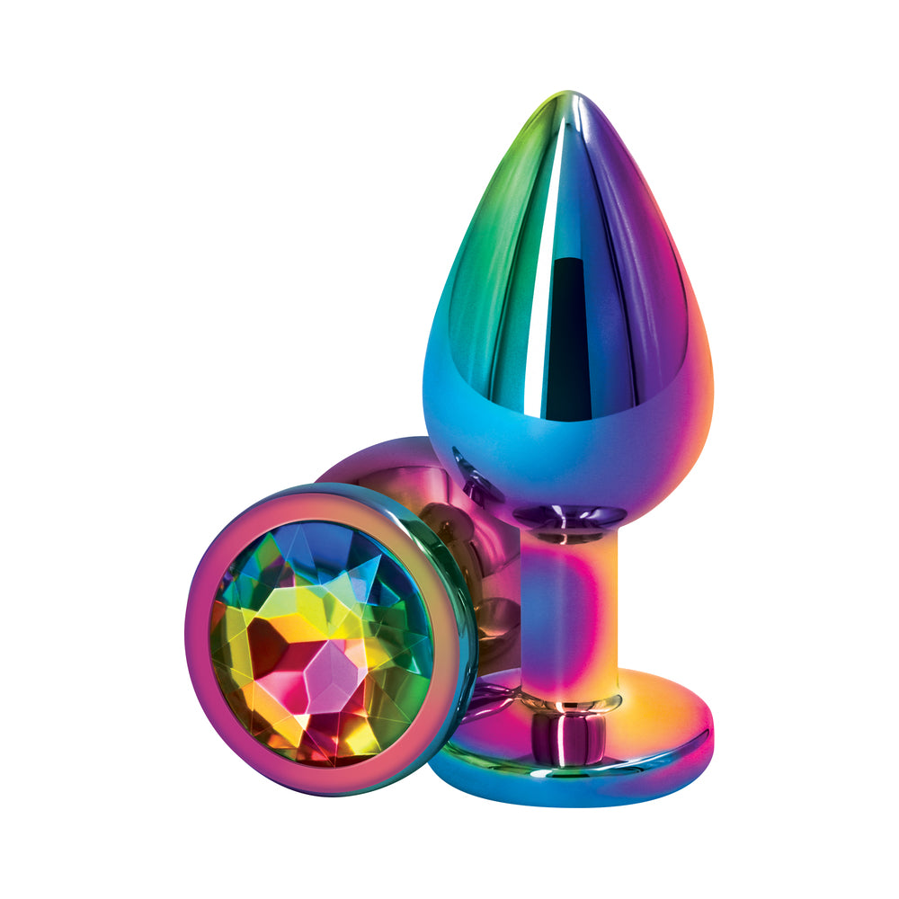 NS Novelties - Rear Assets Metal Anal Plug Medium Multicolor/Rainbow - Anal Toys & Stimulators - Metal