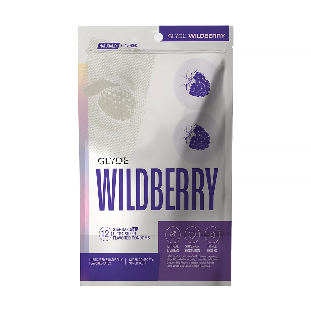 Glyde Condoms - GLYDE Ultrathin Latex Condom Wildberry Flavored 12-Count - Sexual Wellness