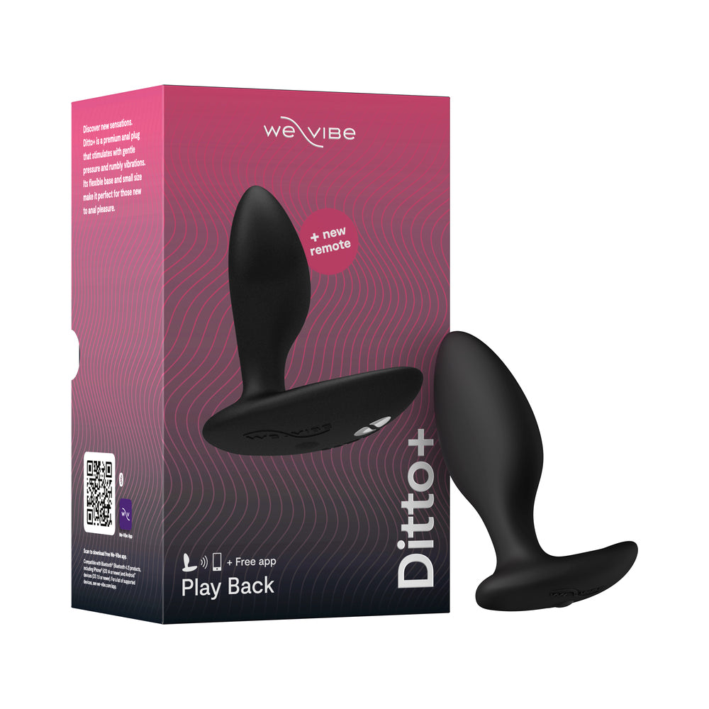 We-Vibe - We-Vibe Ditto+ Rechargeable Remote Control Vibrating Anal Plug Satin Black - Anal Toys & Stimulators