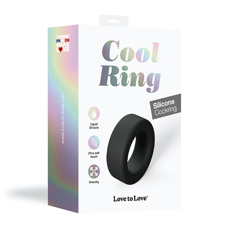 Lovely Planet - Love to Love Cool Ring Silicone Cockring Noir - Cockrings - Silicone