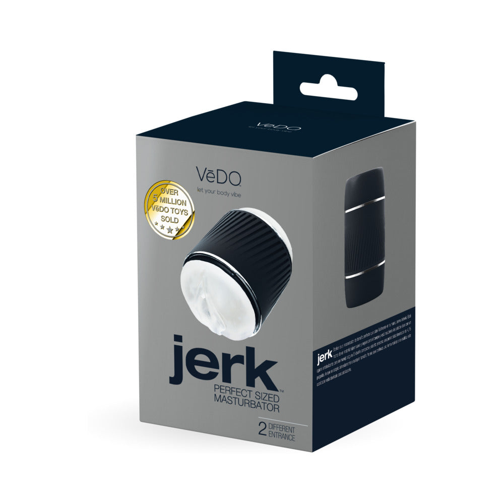 VeDO - VeDO Jerk Masturbation Sleeve Black with Clear Sleeve - Masturbation Aids for Males - Silicone