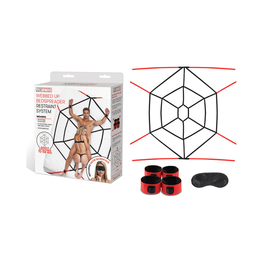 Electric Eel - Lux Fetish Webbed Up Bedspreader Restraint System - Bondage & Fetish Toys - Polypropylene