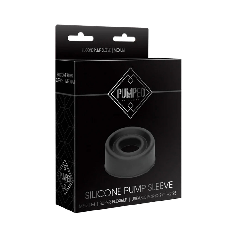 Shots - Pumped Silicone Pump Sleeve Black Medium - Pumps & Enlargers - Silicone
