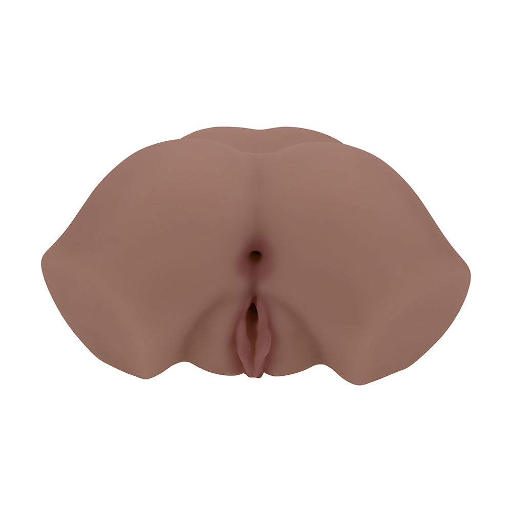 Shots - Xkin Bodyforms Eve Rhodes Dual Entry Vibrating Masturbator Brown - Masturbation Aids for Males