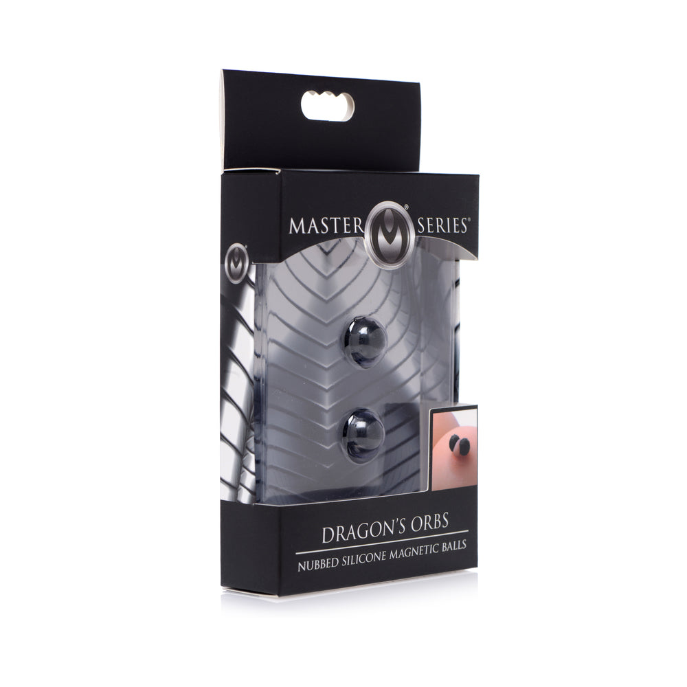 XR Brands - Master Series Dragon''s Orbs Nubbed Silicone Magnetic Balls - Bondage & Fetish Toys - Silicone