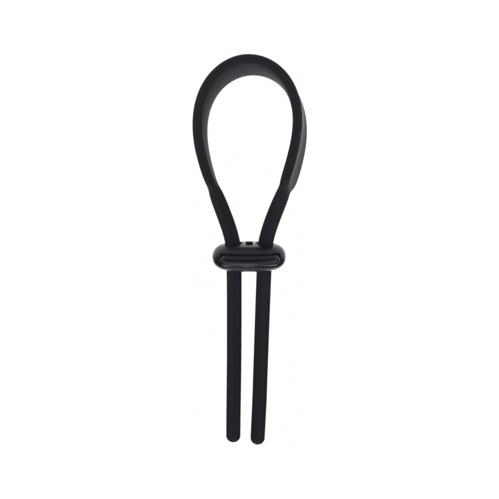 Shots - LEVELZ Wide Adjustable Silicone Lasso Cock Ring 5mm Black - Accessories